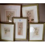 Eleven Kate Greenaway nursery prints, framed and glazed