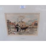 John MacLaughlin - Milne RSA 1885-1957: Farmyard scene with horse and cart, watercolour, 7" x 9",