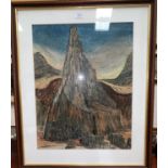 Donald L Rayner RBA RI FRSA 1907-1977: "Razor Edge Rock, Gower", watercolour, 23" x 17.5", framed