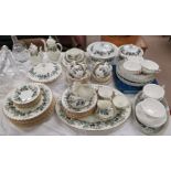 A Royal Worcester "Lavinia" part dinner and tea service, 75 pieces approx.; 3 Royal Worcester