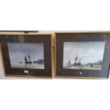 Alan Whitehead: a pair of water colours depicting fishing boats, signed, framed and glazed