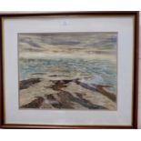 Donald L Rayner RBA RI FRSA 1907-1977: "Ebb Tide", watercolour, 17.5" x 23", framed and glazed