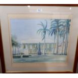 The late Right Honourable Sir Nicholas Ridley MP, The Government House, Nassau, watercolour,