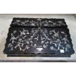 A Chinese ebony and mother of pearl writing slope