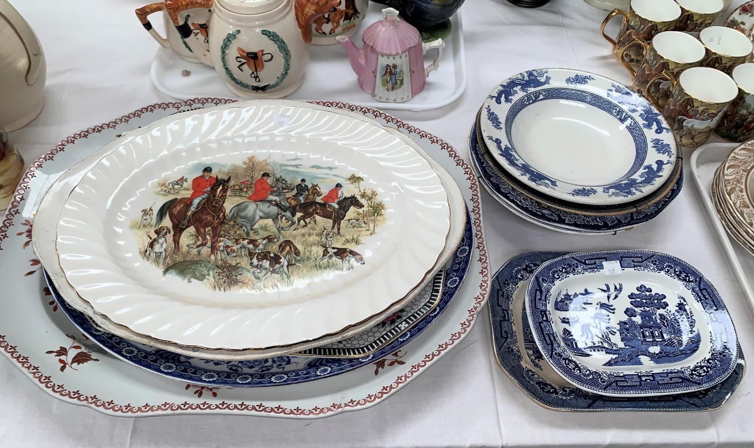 An early 19th century"Copeland late Spode" canted rectangular meat plate decorated in the famille
