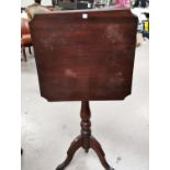 An Edwardian mahogany pot cupboard with single door; a 19th/20th century mahogany table with