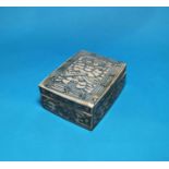 A 19th century Chinese porcelain rectangular box with underglaze blue decoration, with