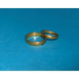 Two 22 carat hallmarked gold wedding rings, 4 gm