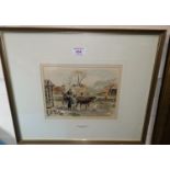 John MacLaughlin - Milne RSA 1885-1957: Farmyard scene with horse and cart, watercolour, 7" x 9",