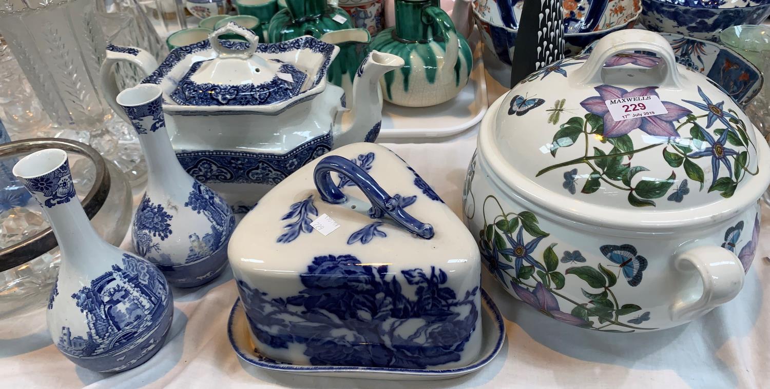 A blue & white teapot; other blue & white china; a Portmeirion covered tureen; Royal Worcester - Image 2 of 2