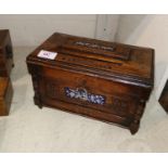 A mid Victorian oak correspondence box, 27 cm