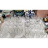 A selection of various cut glass drinking glasses