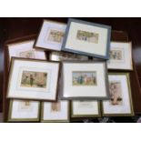 Eleven Kate Greenaway nursery prints, framed and glazed