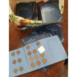 GB: 4 Whitman folders of date order pennies 1860-1966 including some rarer dates (109 of 115)