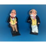 2 Dickens figures Captain Cuttle & Micawber