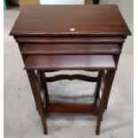 A mahogany nest of 'quartetto' nest of tables with rectangular tops