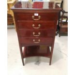 An Edward mahogany music cabinet with 4 drawers and undershelf