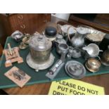 A quantity of pewter; EPNS and collectables