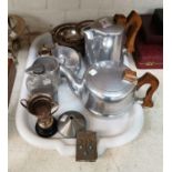 A Picquot 4 piece tea set; decorative EPNS