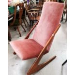 A 1960's teak framed "Boomerang Chair" by Mogens Kold, Denmark