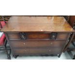 An oak period style 3 height chest of drawers