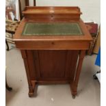 An Edwardian mahogany Davenport desk , having hinged top writing compartment, slope front and