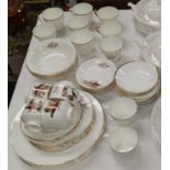 A Mayfair "Ascot" part dinner and tea service, 38 pieces approx; a bone china part dinner and tea