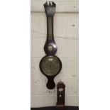 An early 19th century mahogany mercury column barometer with thermometer by E Rivalton,