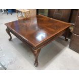 A Georgian style mahogany large coffee table with square top