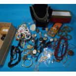 A selection of vintage watches and costume jewellery