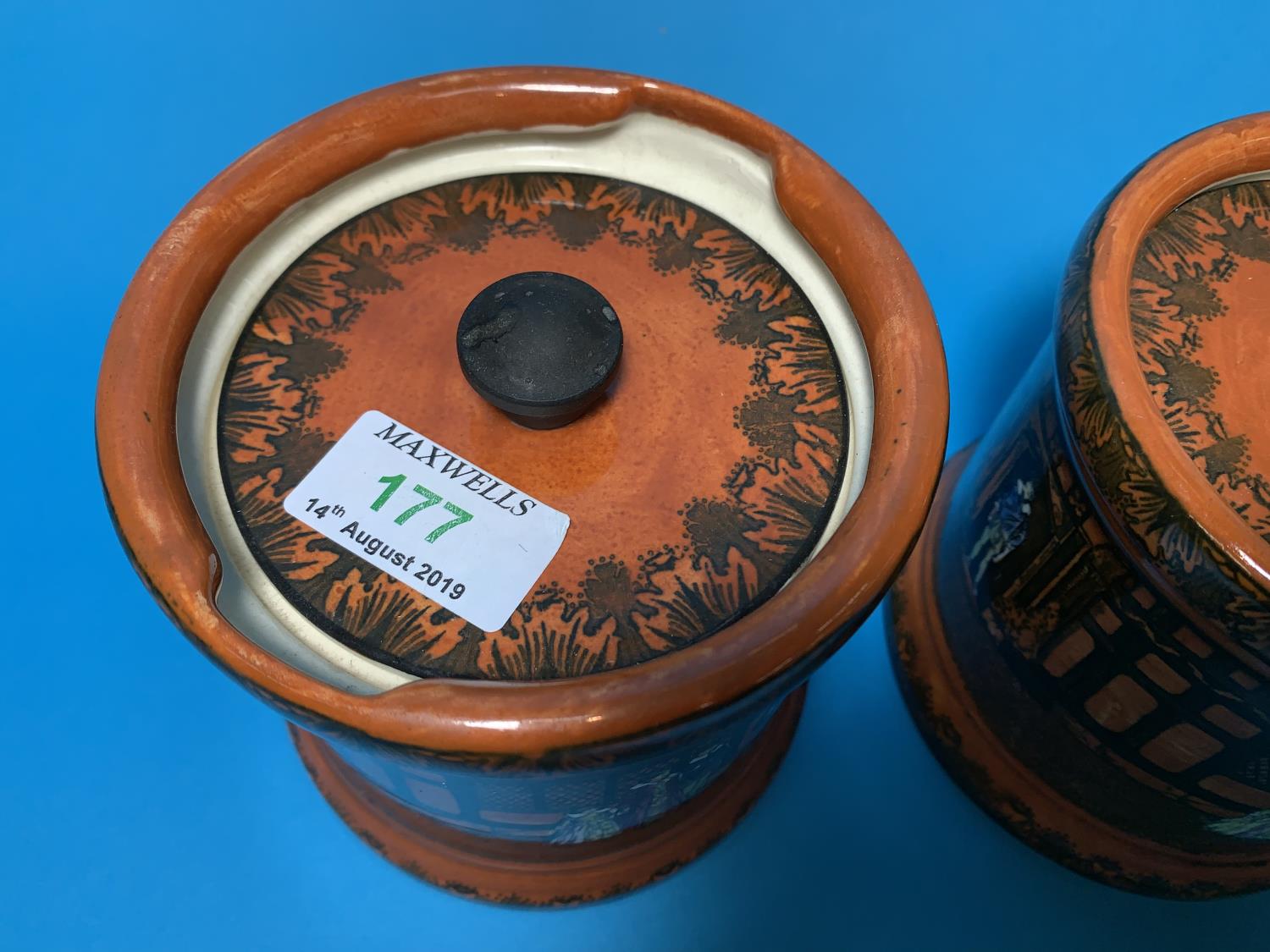 Two Royal Doulton series ware tobacco jars "Old Moston" - Image 2 of 2