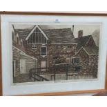 Valerie Thornton: "Flatford Mill", artist signed limited edition print, 17" x 25.5", framed and