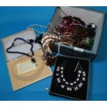 A large selection of costume jewellery, mainly necklaces