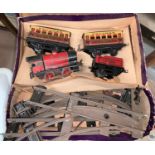 A Hornby tinplate clockwork Passenger Train set, '0' gauge No 2, in original box