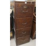 A 1930's oak 4 drawer filing cabinet