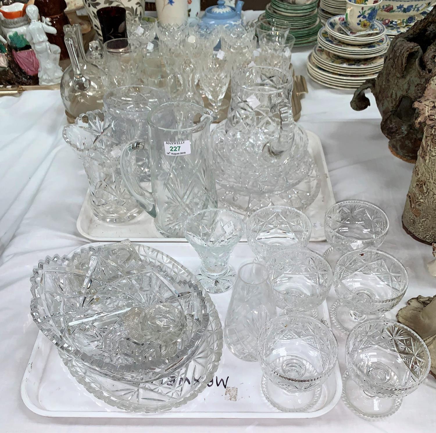 A large selection of cut glassware