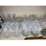 A selection of cut crystal red wine glasses including a set of 6, other cocktail and drinking