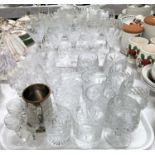 A selection of Royal Doulton and other crystal drinking glasses: 10 various tall goblets; 10 various