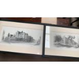 Mark Grimshaw: 2 artist signed black & white prints - Manchester buildings, framed and glazed