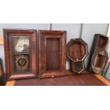 A 19th century American wall clock in mahogany rectangular case, with movement and dial (