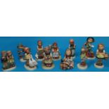 11 West German Goebel Hummel figure groups including Le Congradulate etc