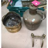 A selection of various brass ware