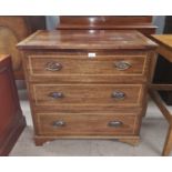 An Edwardian small inlaid mahogany chest of 3 drawers