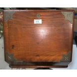 A Victorian oak correspondence box, with slope front and brass mounted corners, 37 cm