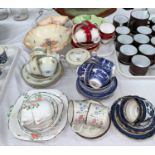 Two Carltonware dishes; a bone china tea service; a Crown Devon dish with EPNS stand; a selection of