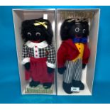 Two 'Gollies' in original boxes, male & female, Merrythought Limited Editions