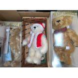 Three limited edition Merrythought teddies: "Santa"; "Christmas Bear 1999" & "Crompton Woodhouse", I