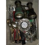 A cased set of commemorative medallions, crowns, other coins, vintage watches etc