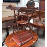 A late 19th / early 20th century mahogany butler's tray on stand