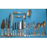 A comprehensive canteen of Old English pattern cutlery with reeded borders, 12 setting, Sheffield